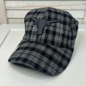 Top of the World Texas Longhorns Dark Plaid Gray and Black Ball Cap Hat
